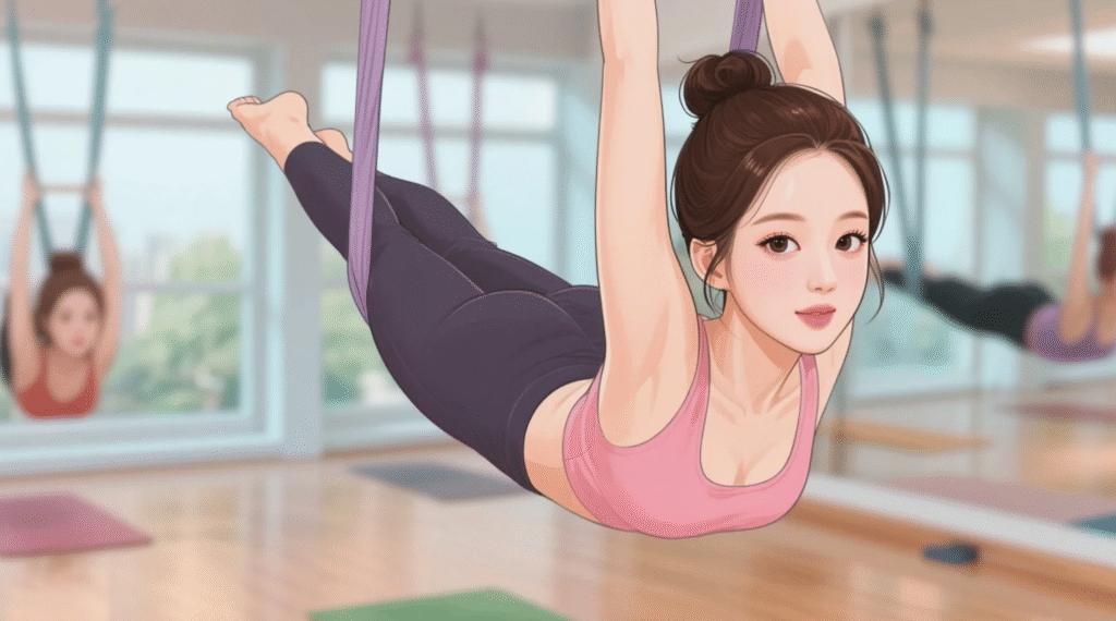 척추측만증 있는 사람의 플라잉요가 첫 한 달 변화