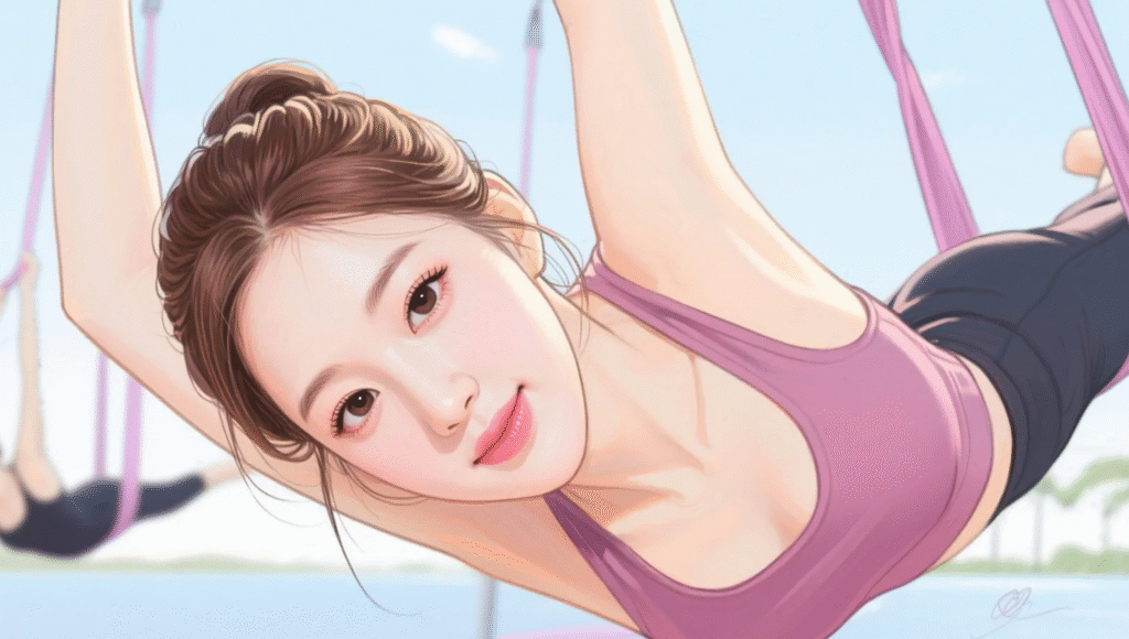 허리 힘 약한 사람이 초보로 시작하는 플라잉요가 루틴