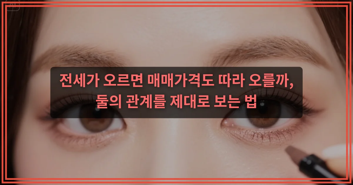 전세가 오르면 매매가격도 따라 오를까, 둘의 관계를 제대로 보는 법