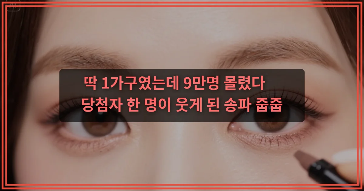 “딱 1가구였는데 9만명 몰렸다…” 당첨자 한 명이 웃게 된 송파 줍줍